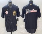 Nike New York Yankees blank black gold majestic baseball Jersey 17