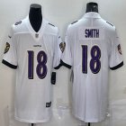 Nike Baltimore Ravens #18 Roquan Smith white Color Rush Limited Jersey