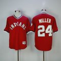 Indians #24 Miller red mlb Baseball Jersey