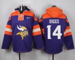 Custom Nike Minnesota Vikings Diggs #14 purple orange nfl Hooded Sweatshirt