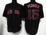 Boston Red Sox #15 Dustin Pedroia Black MLB Jerseys