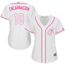 2017 Women Cleveland Indians #10 Edwin Encarnacion white majestic mlb jersey