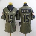 Women Nike Kansas City Chiefs #15 Patrick Mahomes green 2021 Salute to Service Limited Jersey