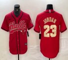 Nike Chicago Bulls #23 Michael Jordan red gold basketball jerseys Joint name-BD 01