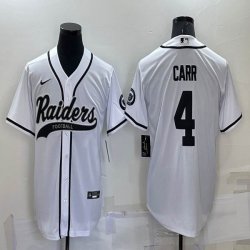 Nike Oakland Raiders 4 Derek Carr white baseball jerseys Joint name-BD