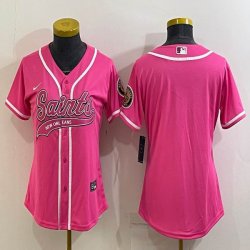 Women Nike New Orleans Saints blank pink baseball jerseys Joint name-BD