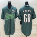 2023 Super Bowl Philadelphia Eagles #68 Jordan Mailata green camo baseball jerseys Joint name-BD