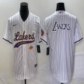 Nike Los Angeless Lakers blank white baseball jerseys Joint name-BD 06