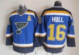 St.Louis Blues #16 HBrett Hull Blue CCM NHL Hockey Jersey A patch