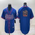 Nike New York Giants blank blue baseball jerseys Joint name-BD 01