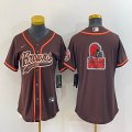 Youth Nike Cleveland Browns blank brown baseball jerseys Joint name-BD 01