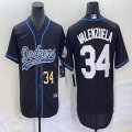 Nike Los Angeles Dodgers #34 Fernando Valenzuela black majestic baseball Jerseys Joint name -BD 01