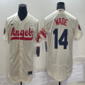 Nike Los Angeles Angels #14 Tyler Wade beige Flexbase Authentic Collection Jersey