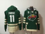 2017 Minnesota Wild #11 Zach Parise green ice hockey Hooded Sweatshirt