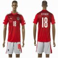 2016 Austria European Cup SCHWAB #18 red white soccer jersey home