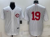 Nike Cincinnati Reds #19 Joey Votto white throwback majestic MLB baseball Jerseys