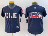 Youth Nike Cleveland Indians blank blue majestic baseball jersey -BD 08