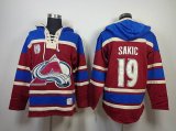 Colorado Avalanche #19 Joe Sakic Red blue nhl hooded sweatshirt