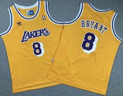 Youth Los Angeless Lakers #8 Kobe Bryant yellow basketball Jersey-XD