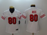 women 49ers #80 Jerry Rice Nike White Color Rush Limited Jersey-BD