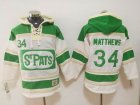 2017 Toronto Maple Leafs 34 Auston Matthews White green Hockey Hooded Sweatshirt