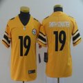 Youth Nike Steelers #19 Smith-Schuster Yellow NFL Jersey Inverted version