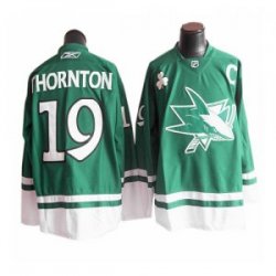 2011 NHL San Jose Sharks 19 Joe Thornton Green Jersey