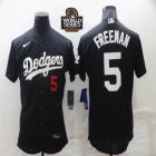 Los Angeles Dodgers #5 Freddie Freeman black Flexbase Authentic Collection Jersey