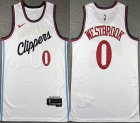 Los Angeles Clippers #0 Russell Westbrook white basketball jerseys