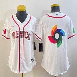 Women 2023 World Cup Mexico blank white majestic baseball jerseys 15