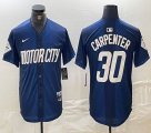 Nike Detroit Tigers #30 Carpenter blue Majestic baseball jerseys city version