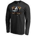 Men's Anaheim Ducks Fanatics Branded Black Midnight Mascot Long Sleeve T-Shirt