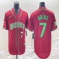 2023 World Cup Mexico #7 Julio Urias red majestic baseball jerseys 51