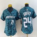 Youth American League #24 Ken Griffey Jr. Nike Teal 2023 MLB All-Star Game Vapor Premier Elite Player Jersey