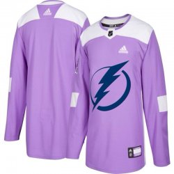 Custom Tampa Bay Lightning NHL Authentic Purple Fights Cancer Practice jersey