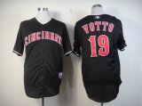 MLB Cincinnati Reds 19 VOTTO Black Fashion Jerseys