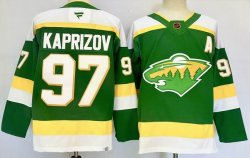 Minnesota Wild #97 Kirill Kaprizov green yellow Ice hockey jersey-PD 01