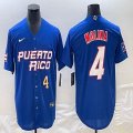 Puerto Rico Baseball #4 Yadier Molina blue 2023 World Baseball Classic Replica Player Jersey 03