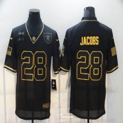 Nike Oakland Raiders #28 Josh Jacobs throwback black Salute to Service Limited Jersey-BD