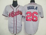 Atlanta Braves 26 Uggla Grey MLB Jersey