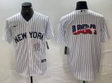 New York Yankees blank Nike white majestic baseball Jersey Joint name big logo -BD 01