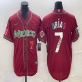 2023 World Cup Mexico #7 Julio Urias red majestic baseball jerseys 82