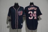 2017 Washington Nationals #34 Bryce Harper dark blue Majestic baseball jerseys