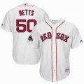 2018 World Series Boston Red Sox #50 Mookie Betts white kid majestic baseball Jersey