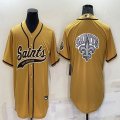 Nike New Orleans Saints blank yellow baseball jerseys Joint name-BD 01