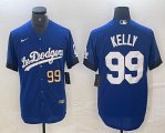 Nike Dodgers #99 Joe Kelly blue fashion MLB baseball Jersey Joint name -BD 02