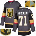 Custom Adidas Vegas Golden Knights #71 William Karlsson gray hockey Jersey Champion version