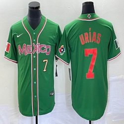 2023 World Cup Mexico #7 Julio Urias green majestic baseball jerseys 228