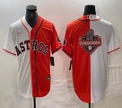 Nike Houston Astros blank orange white splits baseball jerseys 04