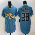 Nike Milwaukee Brewers #28 Wiemer skyblue majestic baseball Jersey city version